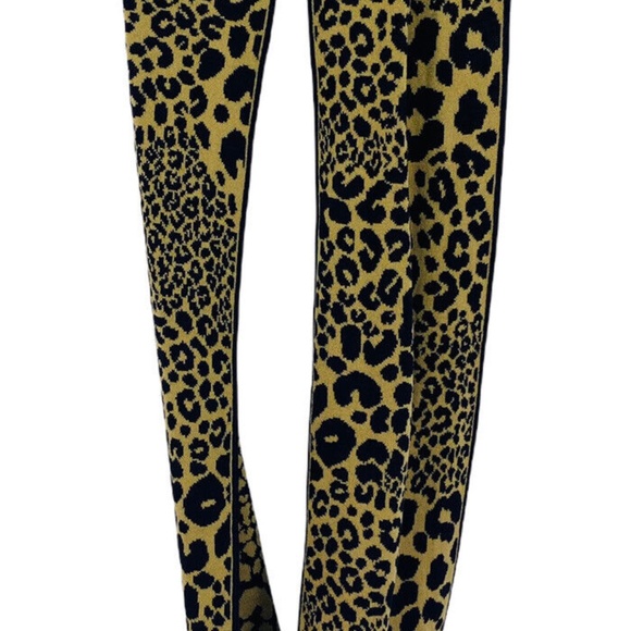 Michael Kors Leopard Print Knit Infinity Scarf in Dark Camel Black - Picture 3 of 6